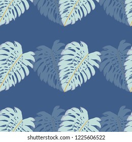 Tropical seamless ethnic pattern with exotic leaves. Hawaiian floral design.Background of tropical leaves.