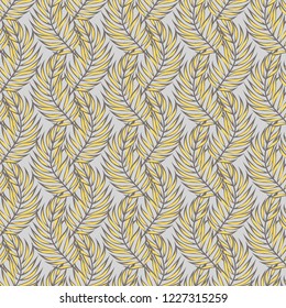 Tropical seamless ethnic pattern with exotic leaves. Hawaiian floral design.Background of tropical leaves.