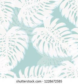 Tropical seamless ethnic pattern with exotic leaves. Hawaiian floral design.Background of tropical leaves.