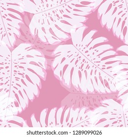 Tropical seamless ethnic pattern with exotic leaves. Hawaiian floral design.Background of tropical leaves.