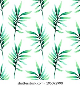 Tropical seamless floral pattern. Seamless  background palm leaves 
