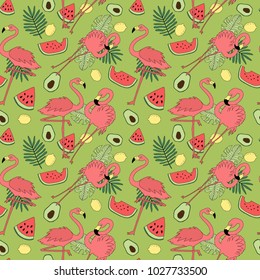 Tropical seamless hand drawn pattern