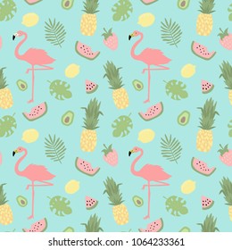 Tropical seamless hand drawn pattern