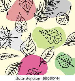 Tropical seamless leaves pattern colourful. Vector illustration
