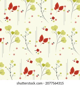Tropical seamless leaves pattern vector background design include swatch