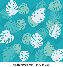 Tropical seamless leaves pattern. Vintage pattern, beach theme pattern, summer pattern, Vector illustration eps 10