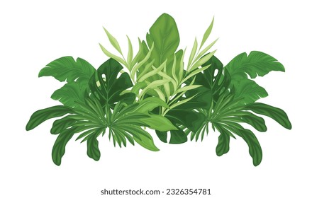 Tropical seamless with palm leaves. for the design of postcards, invitations, textiles. Vector illustration.