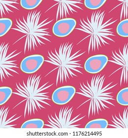 Tropical seamless pattern with avocado and leaves. Pattern for kitchen, covers and fabric.