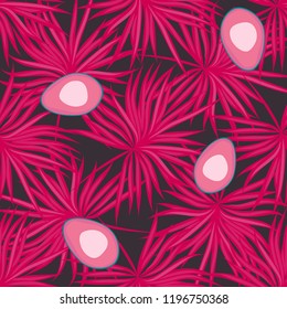 Tropical seamless pattern with avocado and leaves. Pattern for kitchen, covers and fabric.