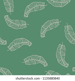 Tropical seamless pattern background with banana leaves.