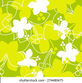 Tropical seamless pattern background with flowers in flat style