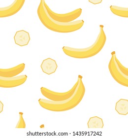 Tropical seamless pattern of banana, summer background for print