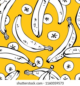 Tropical seamless pattern with bananas.