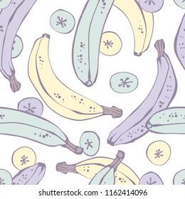 Tropical seamless pattern with bananas.