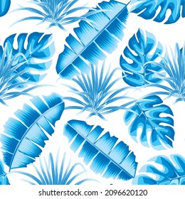 Tropical seamless pattern. Bright Green Plants and leaves on white background. Seamless exotic pattern with tropical plants. Jungle leaves. Botanical pattern. Exotic tropics. Summer design. wallpaper