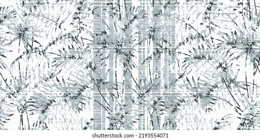 Tropical Seamless Pattern With Dotted Palm Leaves Silhouettes In Retro Colors. Jungle Stipple Vector Art. Luxury Halftone Art. Exotic Background For Summer Design, Swimwear, T-shirt, Fabric, Wallpaper