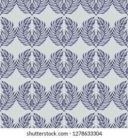 Tropical seamless pattern with exotic leaves. Hawaiian floral design. Summer background for cards, invitations, apartments, wallpapers. Vector illustration.