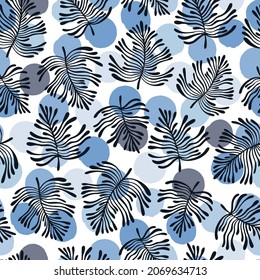 Tropical seamless pattern with exotic leaves.
