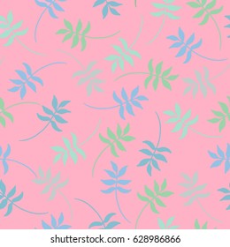 Tropical seamless pattern with exotic palm leaves. Vector illustration.