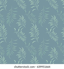 Tropical seamless pattern with exotic palm leaves. Hawaiian style.  Vector illustration.