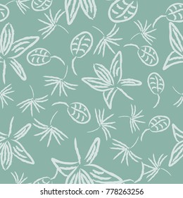 Tropical seamless pattern with exotic palm leaves. Hawaiian style.  Vector illustration.