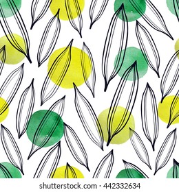Tropical seamless pattern with exotic plants.
