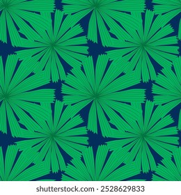 A tropical seamless pattern featuring various palm leaves. Geometrical background pattern. Botanical texture design for prints, wall art, wallpaper, textiles, and wrapping paper. Hand-drawn vector