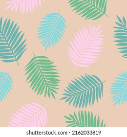 Patrón tropical sin fisuras.
Hojas de fondo floral para diseño de moda, textil, tela y papel pintado.