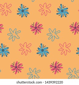 Tropical seamless pattern with green and beige leaves. design. Flat jungle print. Floral background.