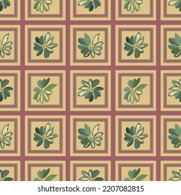 Tropical seamless pattern, green Schefflera.