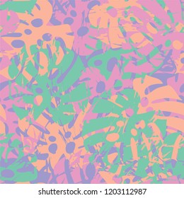 Tropical seamless pattern. Grunge background.