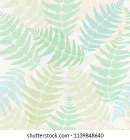 Tropical seamless pattern from hand drawn forest fern leaves. Wrapping paper, wallpaper, printable linen pattern