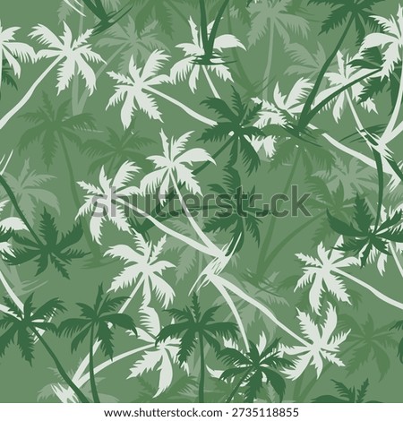Tropical seamless pattern with hand drawn palm trees. Hawaiian florals summer background for fabric, textiles, clothing, poster, cover, decoration, banner, wallpaper, interior. Vector illustration.
