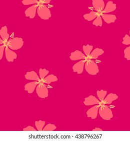 Tropical seamless pattern with hibiscus. Vector. Seamless  pattern with hibiscus flowers