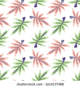 Tropical seamless pattern with leaves