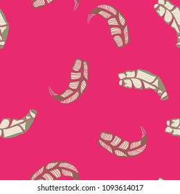 Tropical seamless pattern with leaves. Beautiful tropical isolated leaves. Fashionable summer background with leaves for fabric, wallpaper, paper, covers.