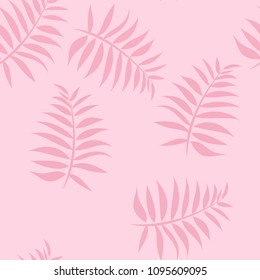 Tropical seamless pattern with leaves. Beautiful tropical isolated leaves. Fashionable summer background with leaves for fabric, wallpaper, paper, covers.