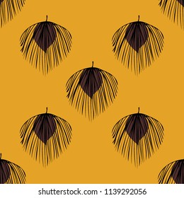 Tropical seamless pattern with leaves. Beautiful tropical isolated leaves. Fashionable summer background with leaves for fabric, wallpaper, paper, covers.