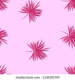 Tropical seamless pattern with leaves. Beautiful tropical isolated leaves. Fashionable summer background with leaves for fabric, wallpaper, paper, covers.