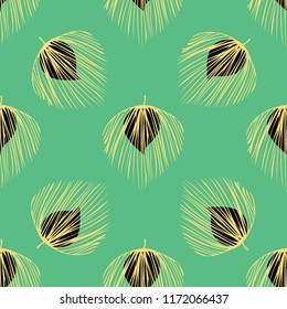 Tropical seamless pattern with leaves. Beautiful tropical isolated leaves. Fashionable summer background with leaves for fabric, wallpaper, paper, covers.