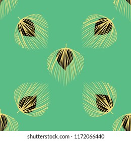 Tropical seamless pattern with leaves. Beautiful tropical isolated leaves. Fashionable summer background with leaves for fabric, wallpaper, paper, covers.