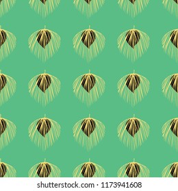Tropical seamless pattern with leaves. Beautiful tropical isolated leaves. Fashionable summer background with leaves for fabric, wallpaper, paper, covers.