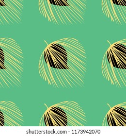 Tropical seamless pattern with leaves. Beautiful tropical isolated leaves. Fashionable summer background with leaves for fabric, wallpaper, paper, covers.