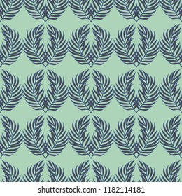 Tropical seamless pattern with leaves. Beautiful tropical isolated leaves. Fashionable summer background with leaves for fabric, wallpaper, paper, covers.