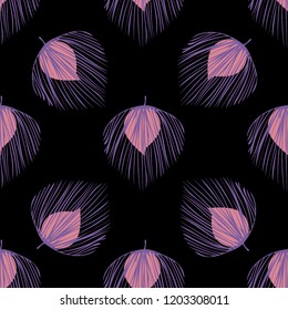 Tropical seamless pattern with leaves. Beautiful tropical isolated leaves. Fashionable summer background with leaves for fabric, wallpaper, paper, covers.