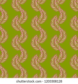 Tropical seamless pattern with leaves. Beautiful tropical isolated leaves. Fashionable summer background with leaves for fabric, wallpaper, paper, covers.