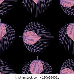 Tropical seamless pattern with leaves. Beautiful tropical isolated leaves. Fashionable summer background with leaves for fabric, wallpaper, paper, covers.