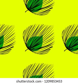 Tropical seamless pattern with leaves. Beautiful tropical isolated leaves. Fashionable summer background with leaves for fabric, wallpaper, paper, covers.