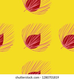 Tropical seamless pattern with leaves. Beautiful tropical isolated leaves. Fashionable summer background with leaves for fabric, wallpaper, paper, covers.