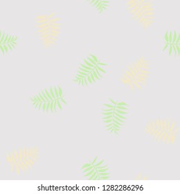 Tropical seamless pattern with leaves. Beautiful tropical isolated leaves. Fashionable summer background with leaves for fabric, wallpaper, paper, covers.